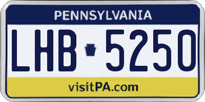 PA license plate LHB5250