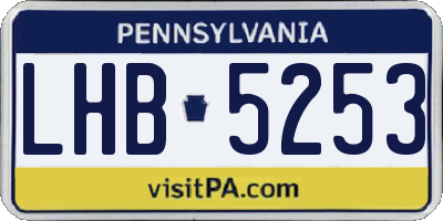 PA license plate LHB5253