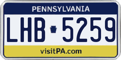PA license plate LHB5259