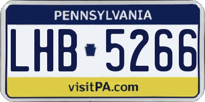 PA license plate LHB5266