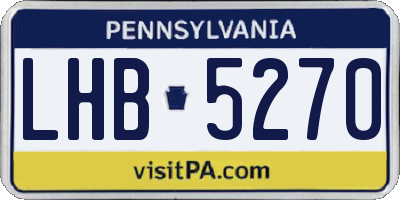 PA license plate LHB5270
