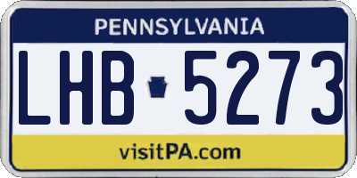 PA license plate LHB5273