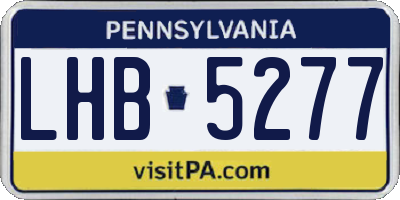 PA license plate LHB5277