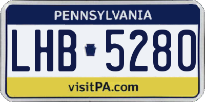 PA license plate LHB5280