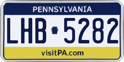 PA license plate LHB5282