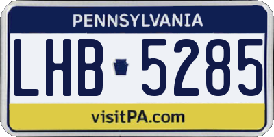 PA license plate LHB5285
