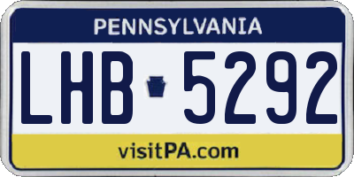 PA license plate LHB5292