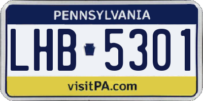 PA license plate LHB5301