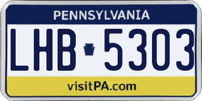 PA license plate LHB5303