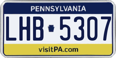 PA license plate LHB5307