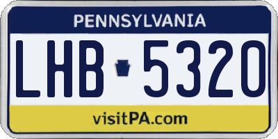 PA license plate LHB5320