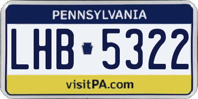 PA license plate LHB5322
