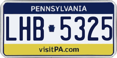 PA license plate LHB5325
