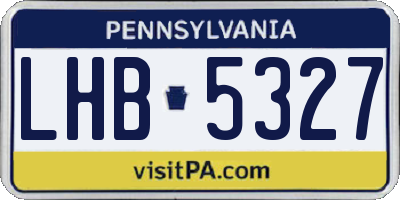 PA license plate LHB5327
