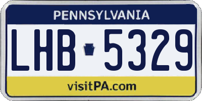 PA license plate LHB5329