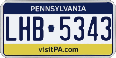 PA license plate LHB5343