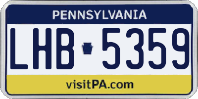 PA license plate LHB5359