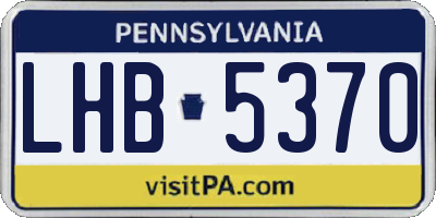PA license plate LHB5370