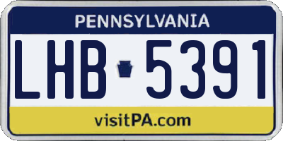 PA license plate LHB5391