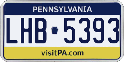 PA license plate LHB5393