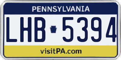 PA license plate LHB5394