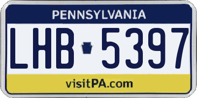PA license plate LHB5397