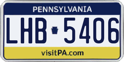 PA license plate LHB5406