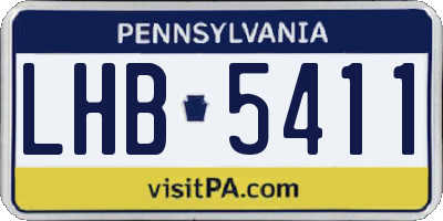 PA license plate LHB5411