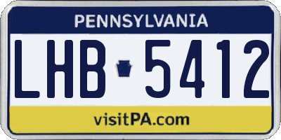 PA license plate LHB5412