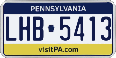PA license plate LHB5413