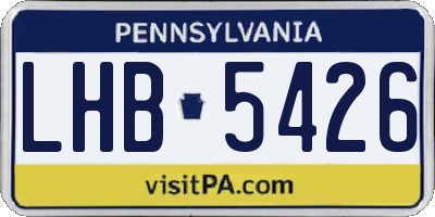 PA license plate LHB5426