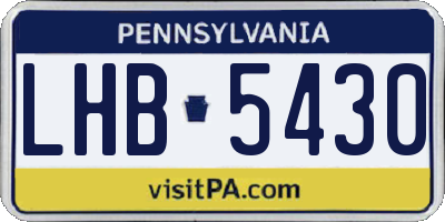 PA license plate LHB5430