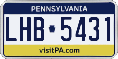 PA license plate LHB5431