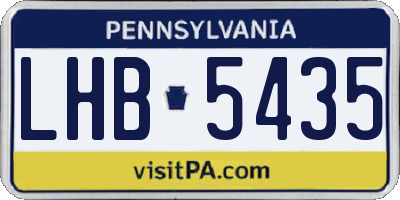 PA license plate LHB5435