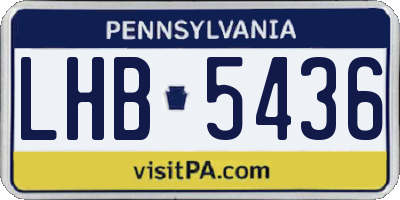 PA license plate LHB5436
