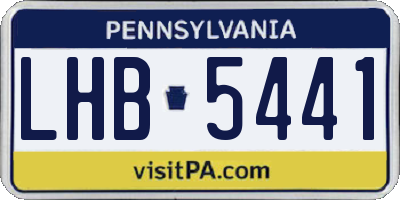 PA license plate LHB5441