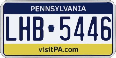 PA license plate LHB5446