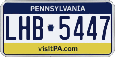 PA license plate LHB5447