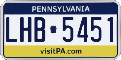 PA license plate LHB5451