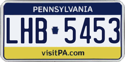 PA license plate LHB5453