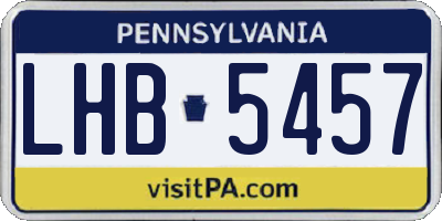 PA license plate LHB5457
