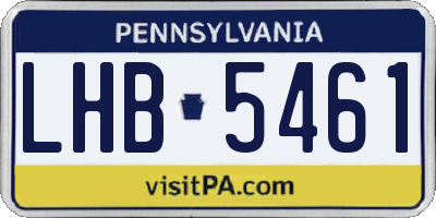 PA license plate LHB5461