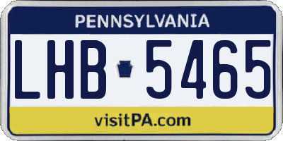 PA license plate LHB5465