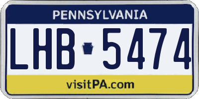 PA license plate LHB5474