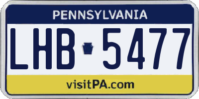 PA license plate LHB5477