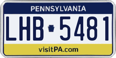 PA license plate LHB5481