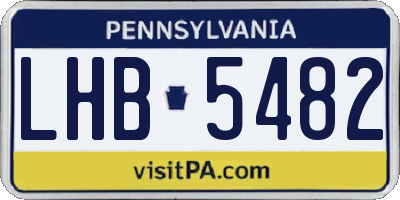 PA license plate LHB5482