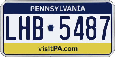PA license plate LHB5487