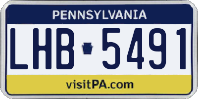 PA license plate LHB5491