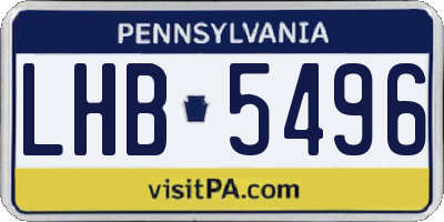 PA license plate LHB5496